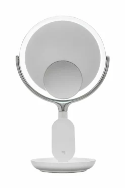 Sharper Image Bathroom Wireless Charger with Mirror Round LED 8 inch