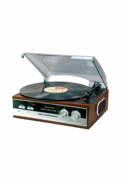 Soundmaster Pladespiller med radio og indbyggede højttalere Pl186h