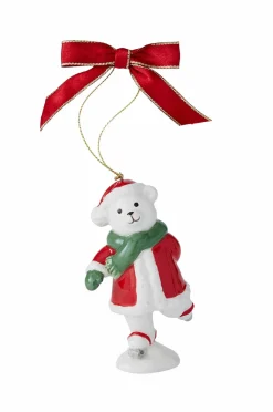 Spode Juletræspynt Skating Teddy Christmas Tree højde 9,5 cm