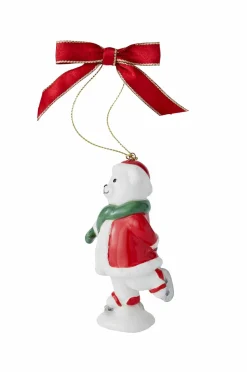 Spode Juletræspynt Skating Teddy Christmas Tree højde 9,5 cm