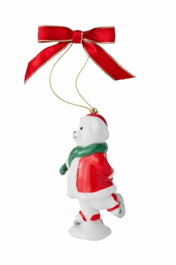 Spode Juletræspynt Skating Teddy Christmas Tree højde 9,5 cm