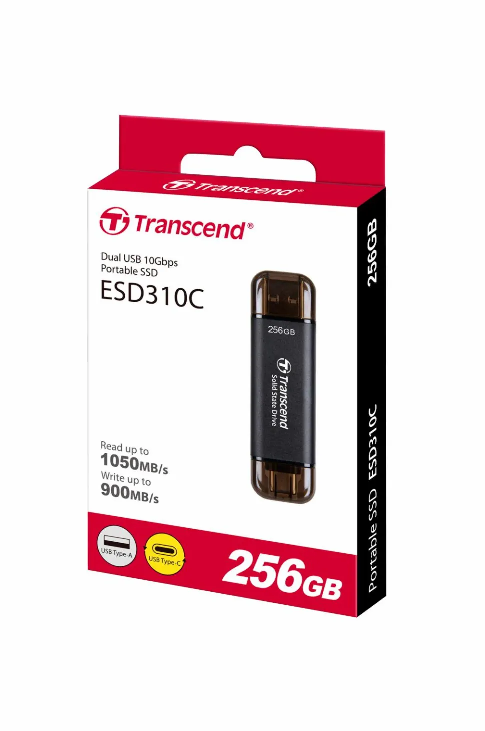 Transcend SSD Bærbar ESD310C - 256 GB