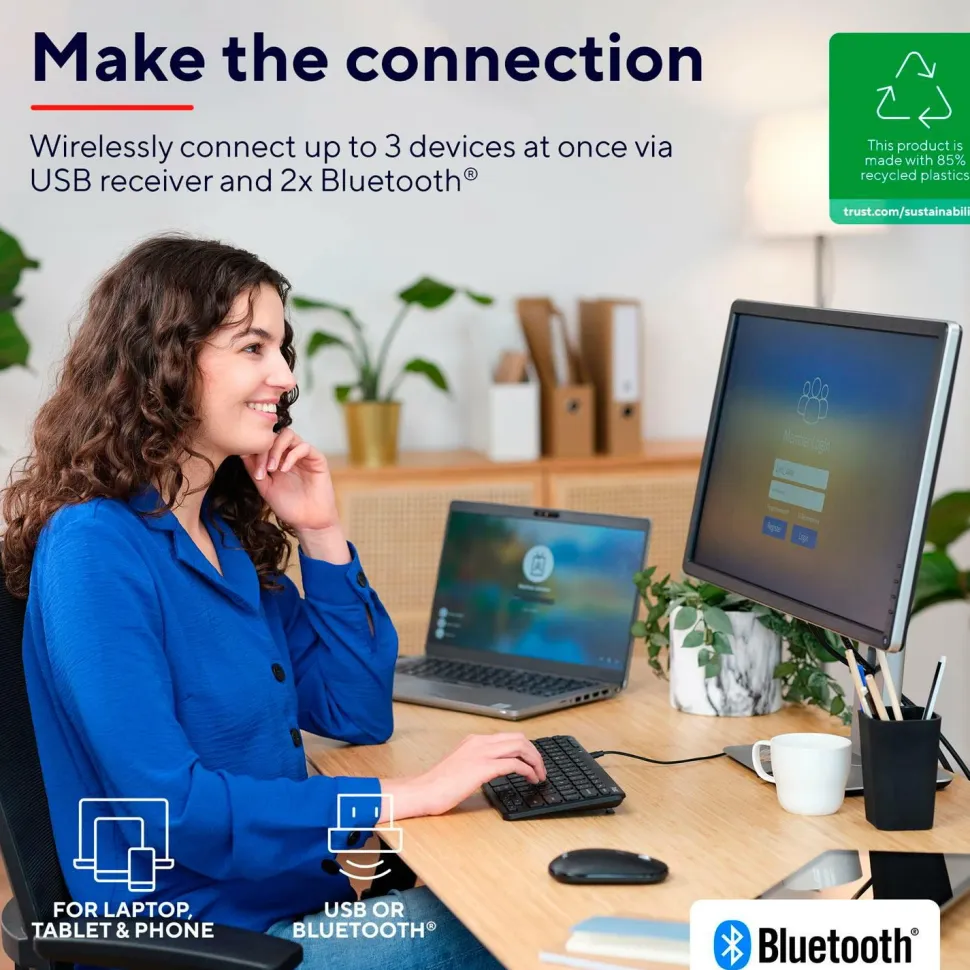 Trust Trådløst tastatur Lyra Compact Nordic Layout