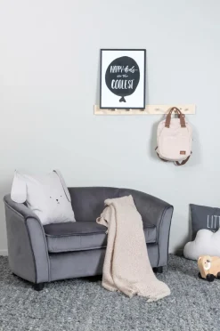 Venture Home Måna Kids Sofa - Black / Dark Grey Velvet