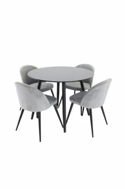 Venture Home Spisebordssæt Plaza med stole fløjl