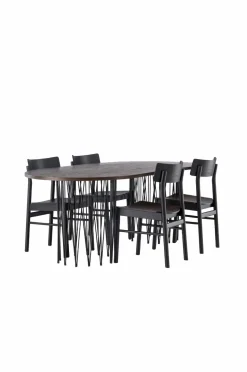 Venture Home Spisegruppe Stone Oval og stolene Montros