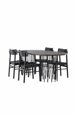 Venture Home Spisegruppe Stone Oval og stolene Montros