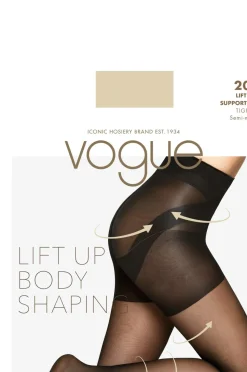 Vogue Støttestrømpebukser Ladies Den Pantyhose, Lift Up Support 20den - medium support