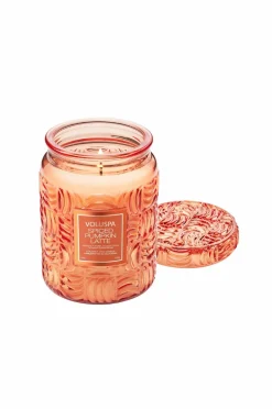Voluspa Spiced Pumpkin Latte Large Glass Jar Candle 100H